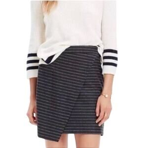 Madewell Gray Striped Asymmetrical Wool/Cotton Skirt Size 0